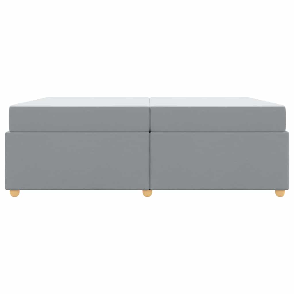 Bettgestell mit Matratze Hellgrau 200 x 200 cm Stoff