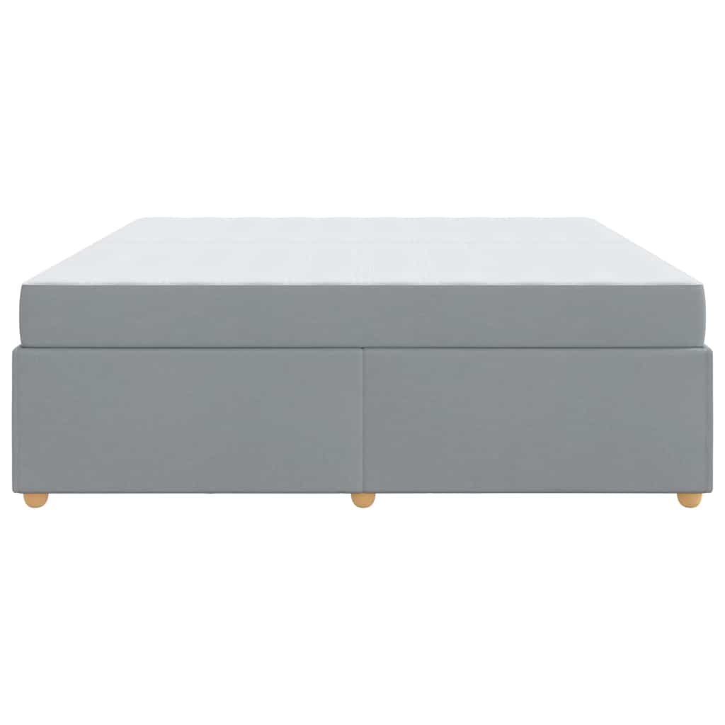 Bettgestell mit Matratze Hellgrau 200 x 200 cm Stoff