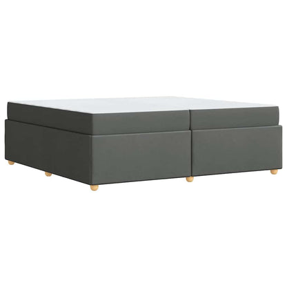Bettrahmen mit Matratze Dunkelgrau 200 x 200 cm Stoff