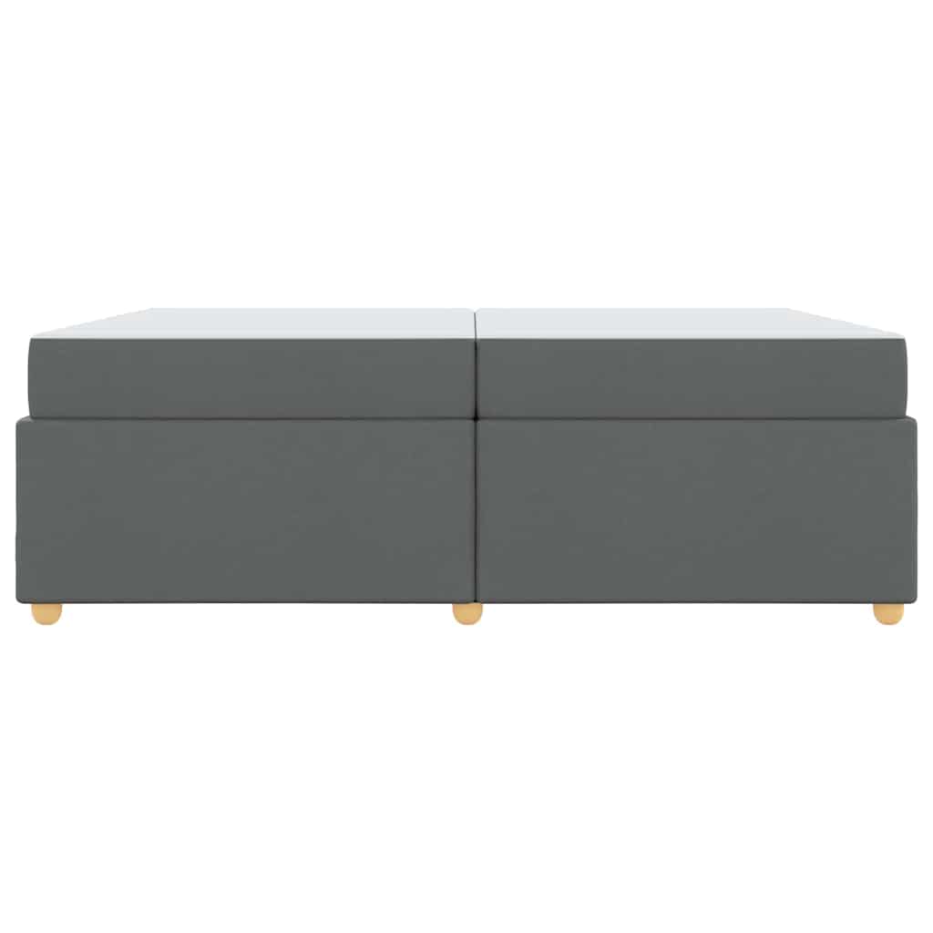 Bettgestell mit Matratze Dunkelgrau 200 x 200 cm Stoff