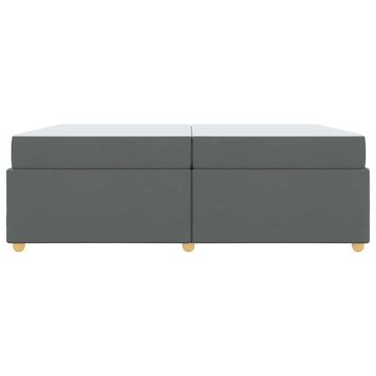 Bettrahmen mit Matratze Dunkelgrau 200 x 200 cm Stoff