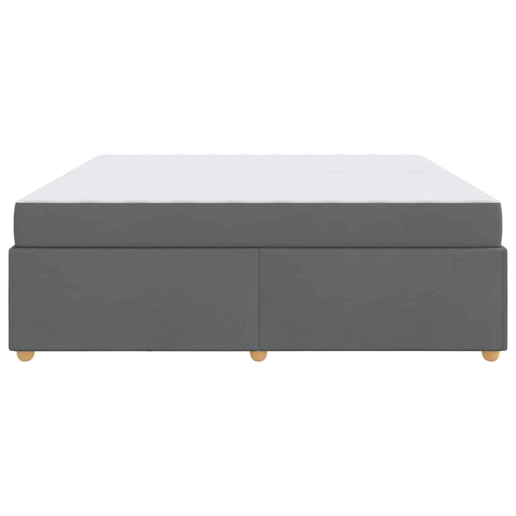 Bettgestell mit Matratze Dunkelgrau 200 x 200 cm Stoff