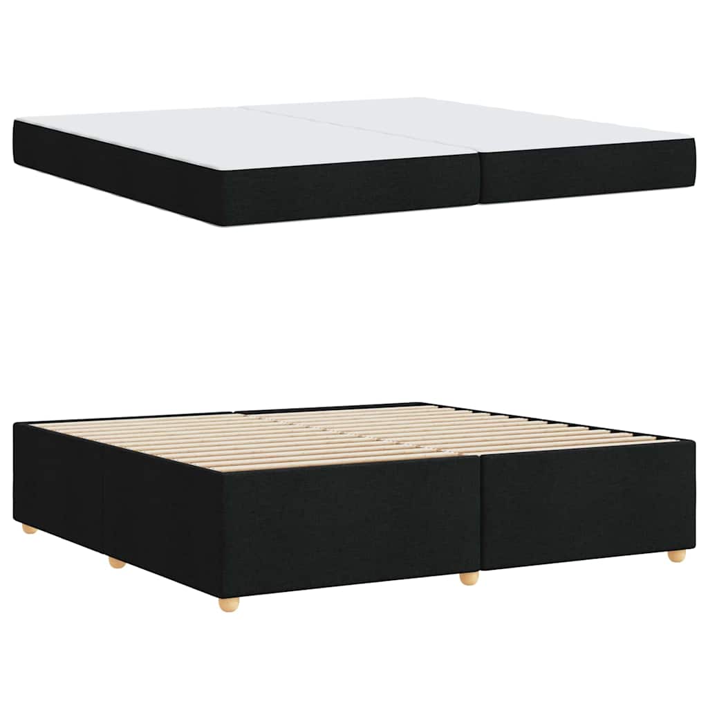 Bettgestell mit Matratze Schwarz 200 x 200 cm Stoff
