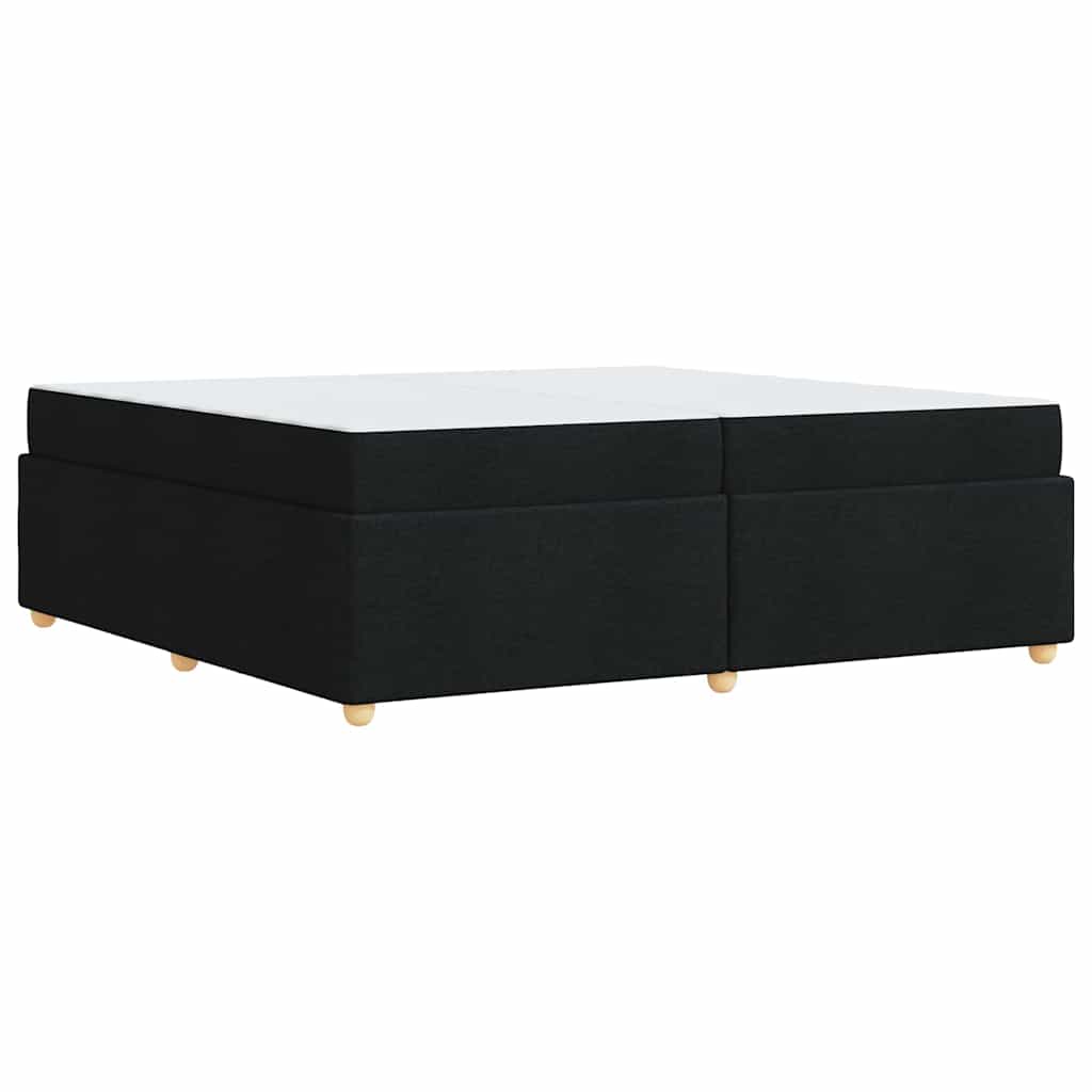 Bettgestell mit Matratze Schwarz 200 x 200 cm Stoff