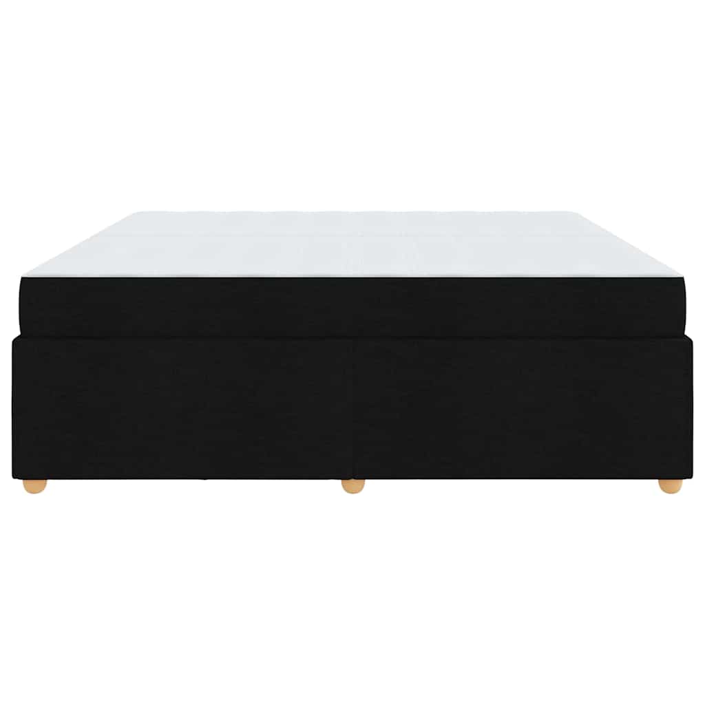 Bettgestell mit Matratze Schwarz 200 x 200 cm Stoff