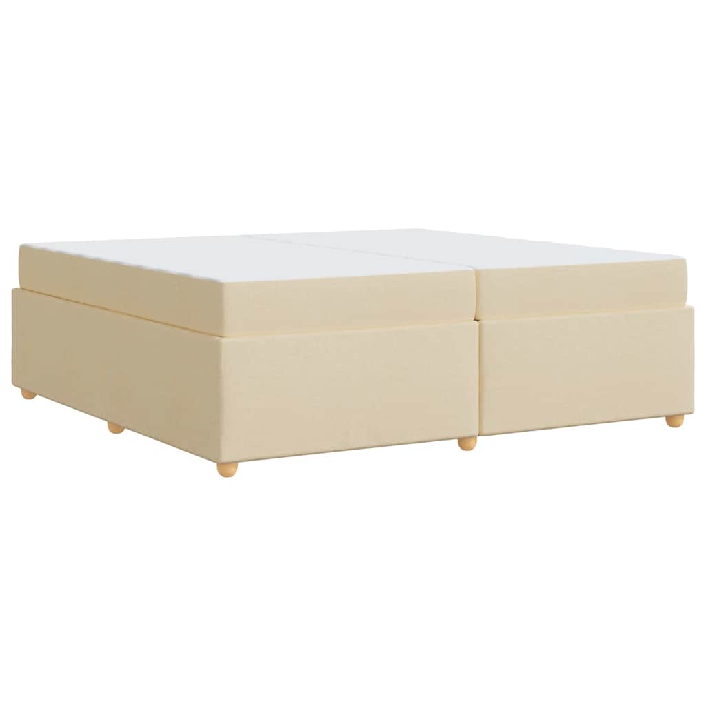 Bettgestell mit Matratze Creme 200 x 200 cm Stoff