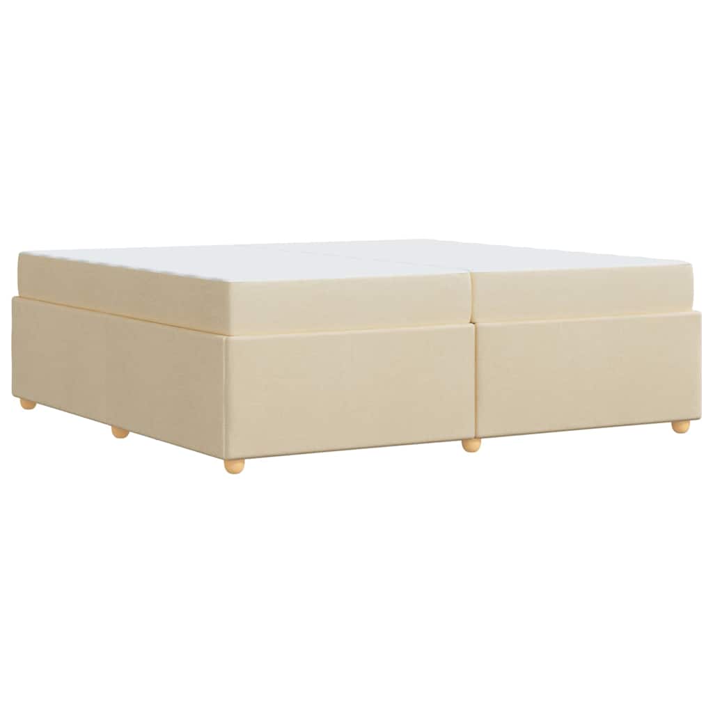 Bettgestell mit Matratze Creme 200 x 200 cm Stoff