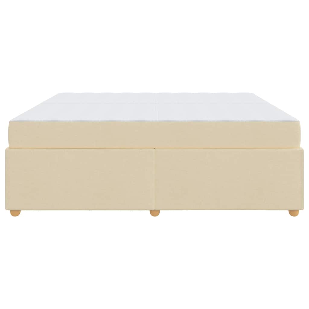 Bettgestell mit Matratze Creme 200 x 200 cm Stoff