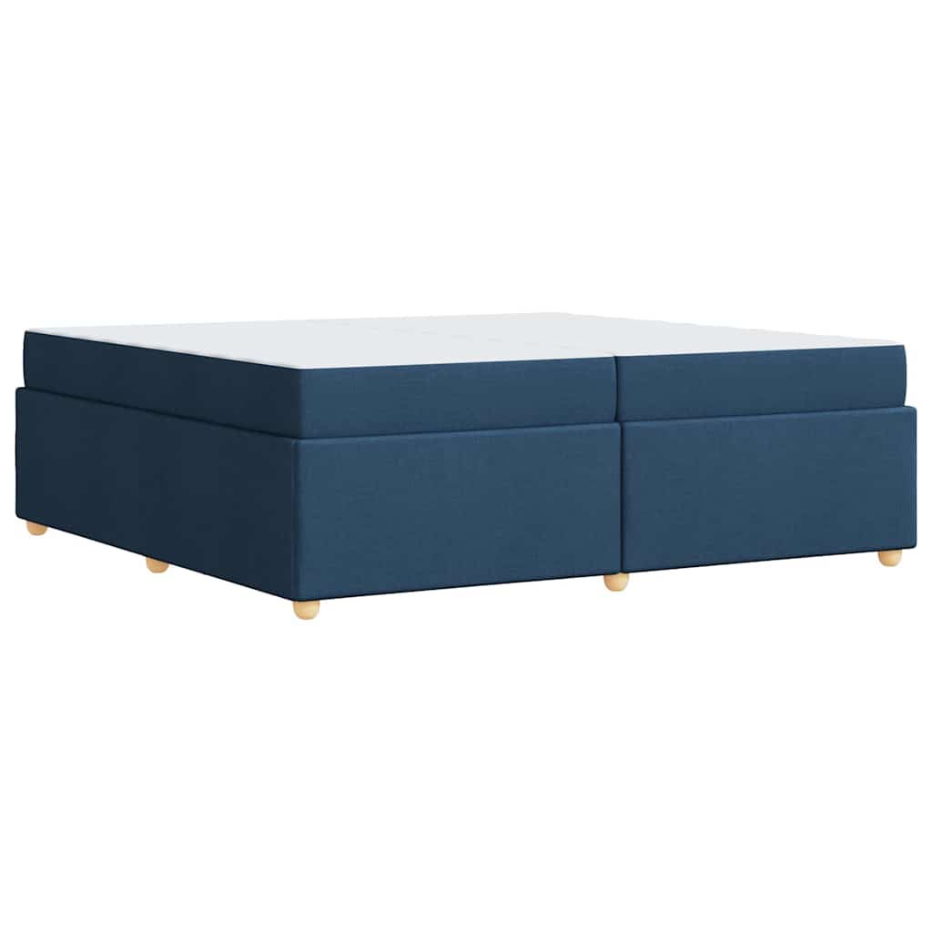 Bettgestell mit Matratze Blau 200 x 200 cm Stoff