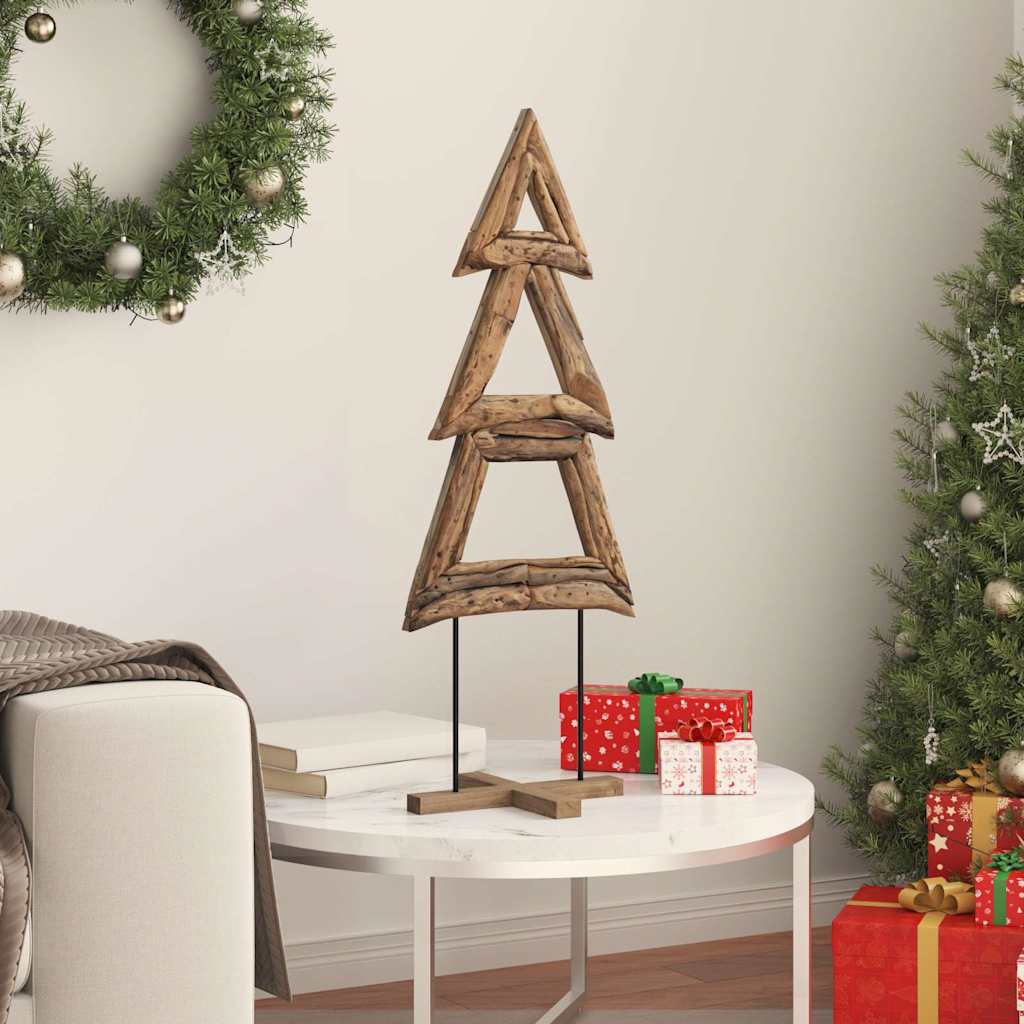 Weihnachtsbaum Braun 90 cm Massivholz Teak