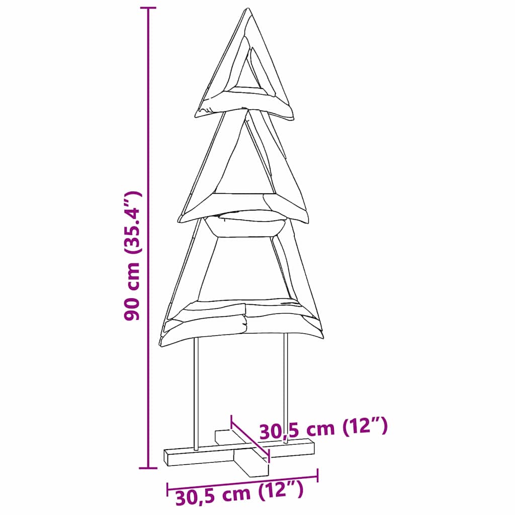Weihnachtsbaum Braun 90 cm Massivholz Teak