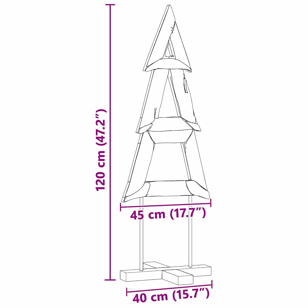 Weihnachtsbaum Braun 120 cm Massivholz Teak