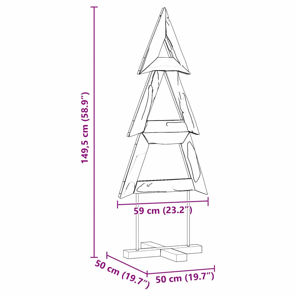Weihnachtsbaum Braun 149,5 cm Massivholz Teak