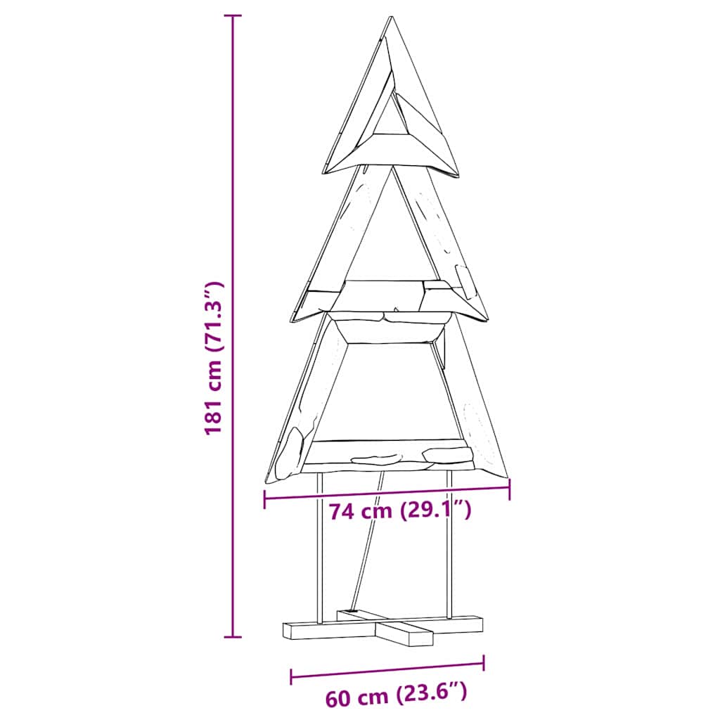 Weihnachtsbaum Braun 181 cm Massivholz Teak