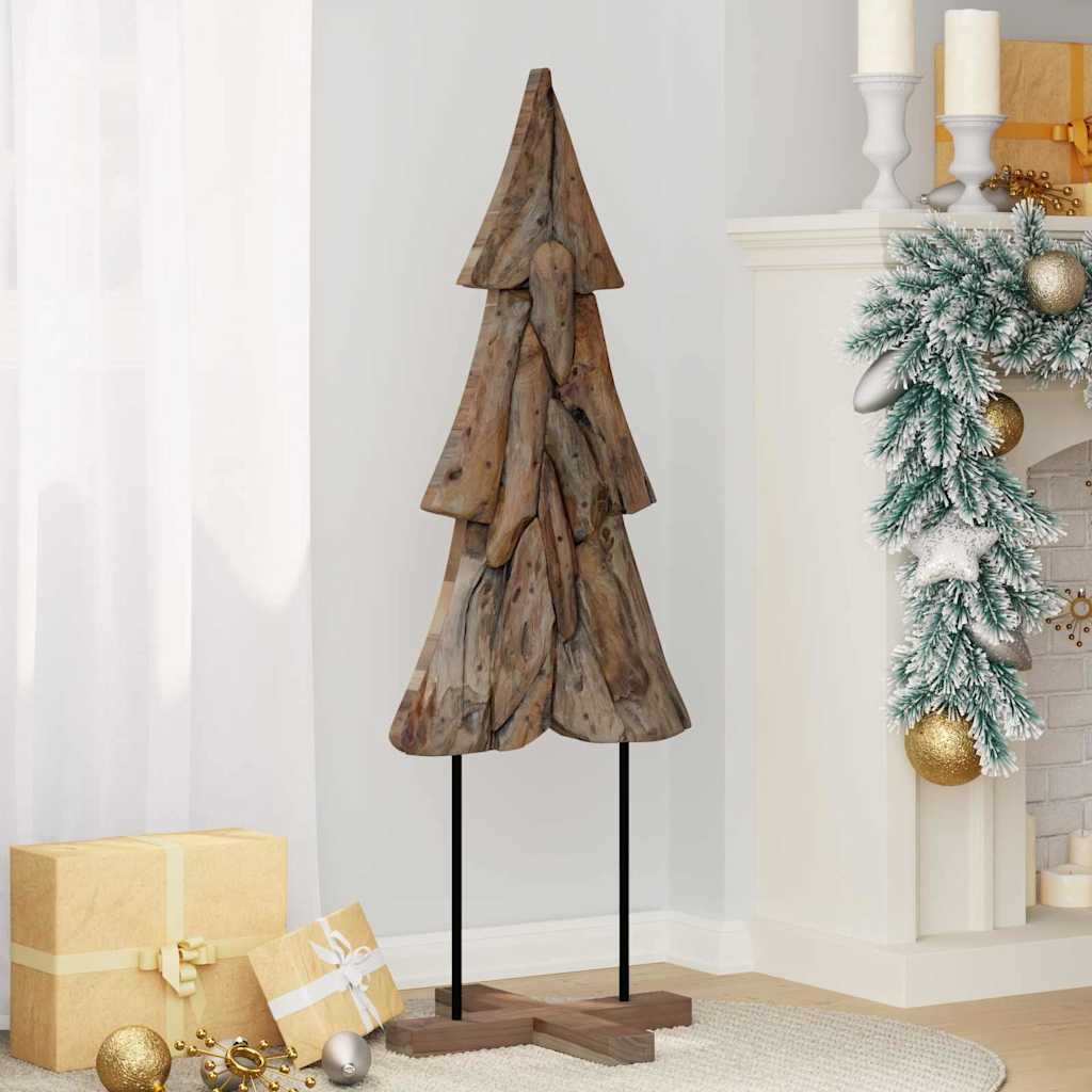 Weihnachtsbaum mit Ständer Braun 121 cm Massivholz Teak