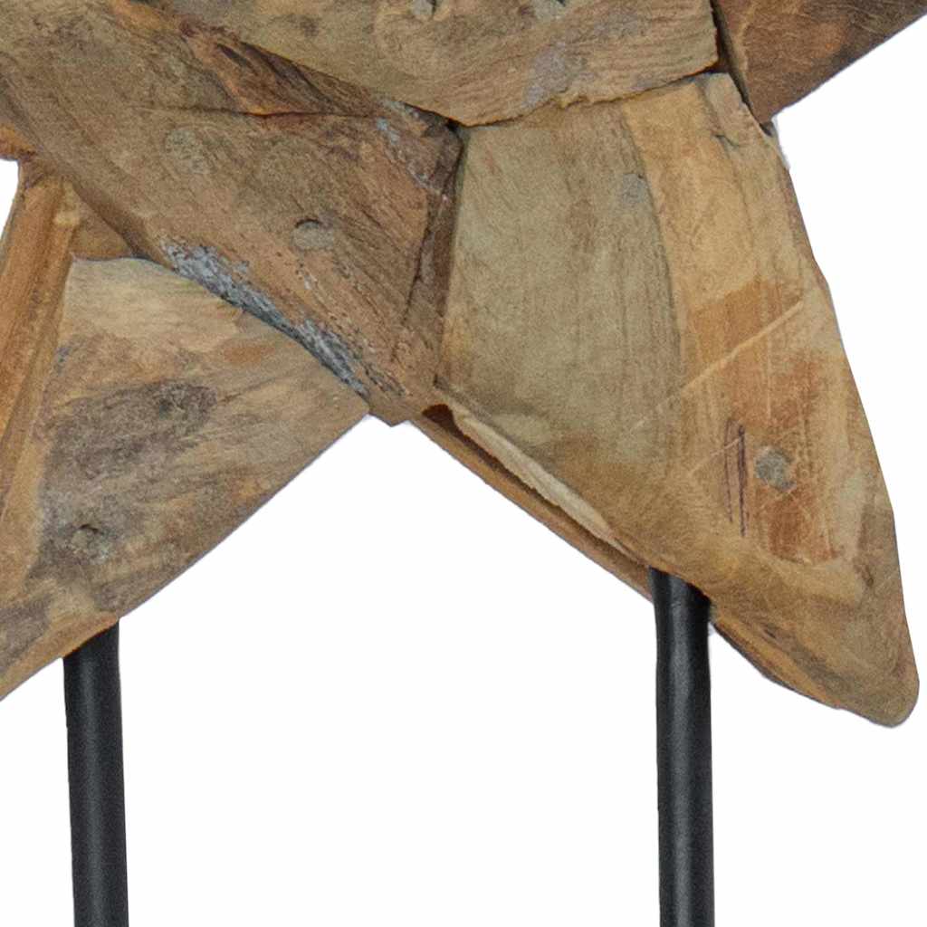 Weihnachtsstern LEDs Braun 31 x 15 x 46 cm Massivholz Teak