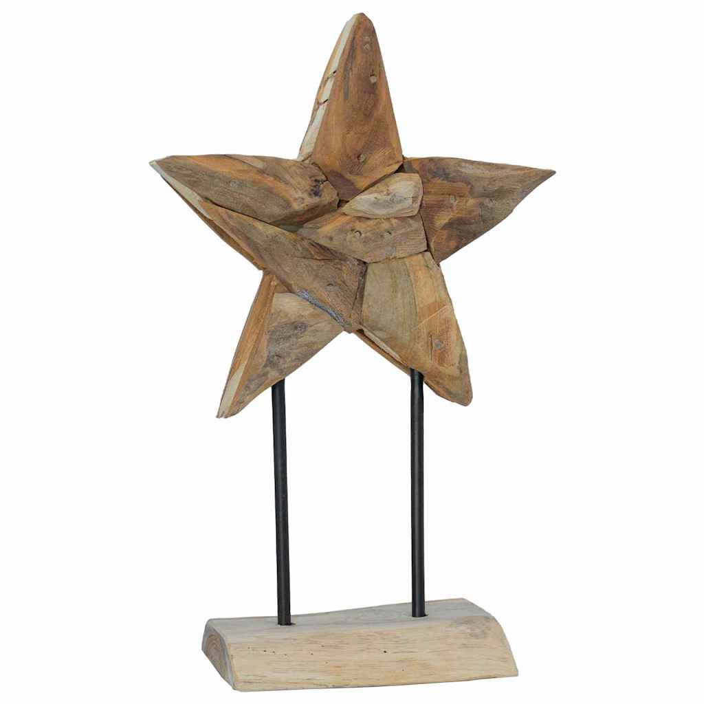 Weihnachtsstern LEDs Braun 31 x 15 x 46 cm Massivholz Teak
