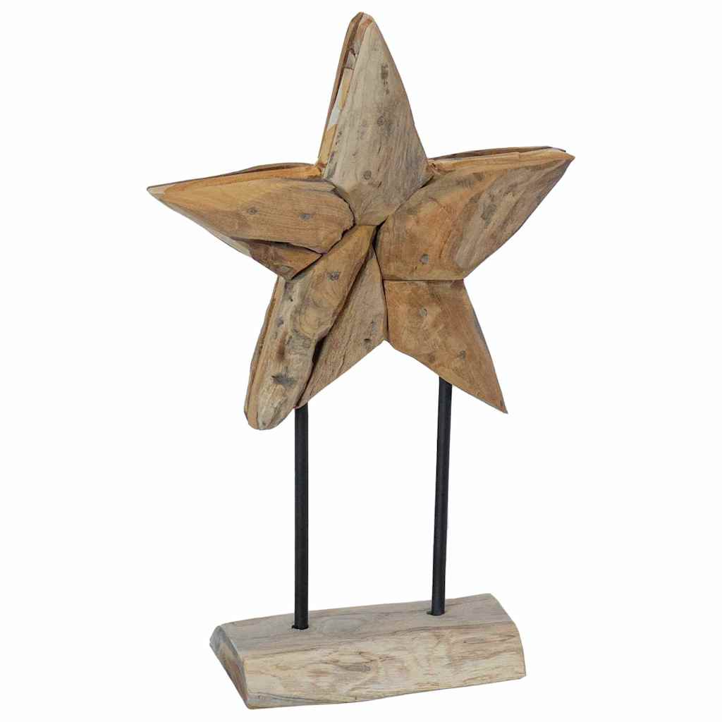 Weihnachtsstern LEDs Braun 31 x 15 x 46 cm Massivholz Teak