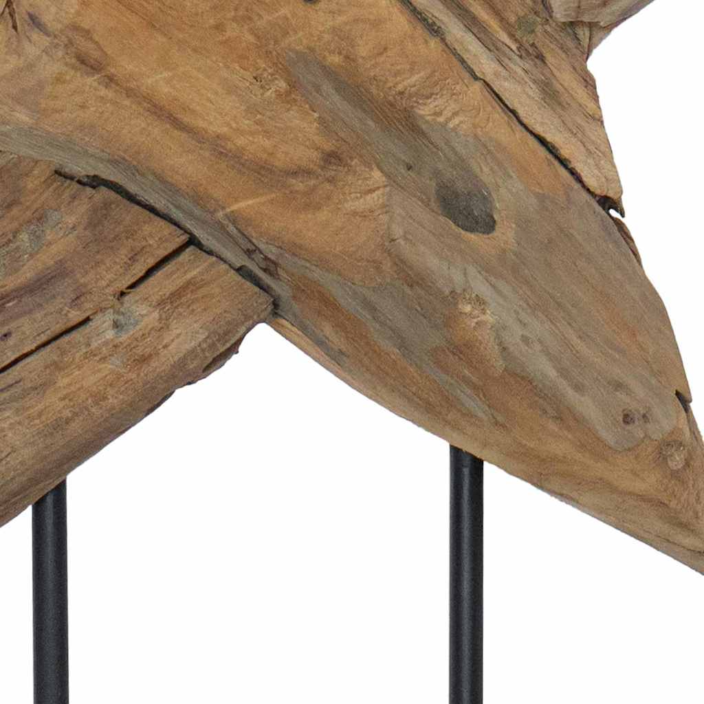 Weihnachtsstern LEDs Braun 43,5 x 13,5 x 59 cm Massivholz Teak