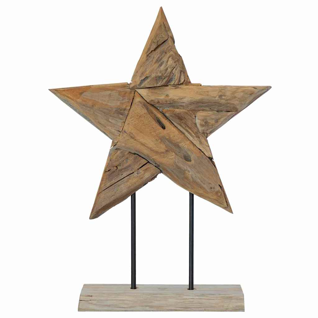 Weihnachtsstern LEDs Braun 43,5 x 13,5 x 59 cm Massivholz Teak