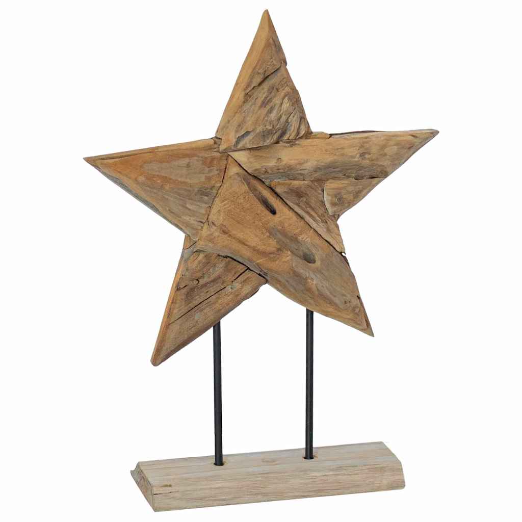 Weihnachtsstern LEDs Braun 43,5 x 13,5 x 59 cm Massivholz Teak