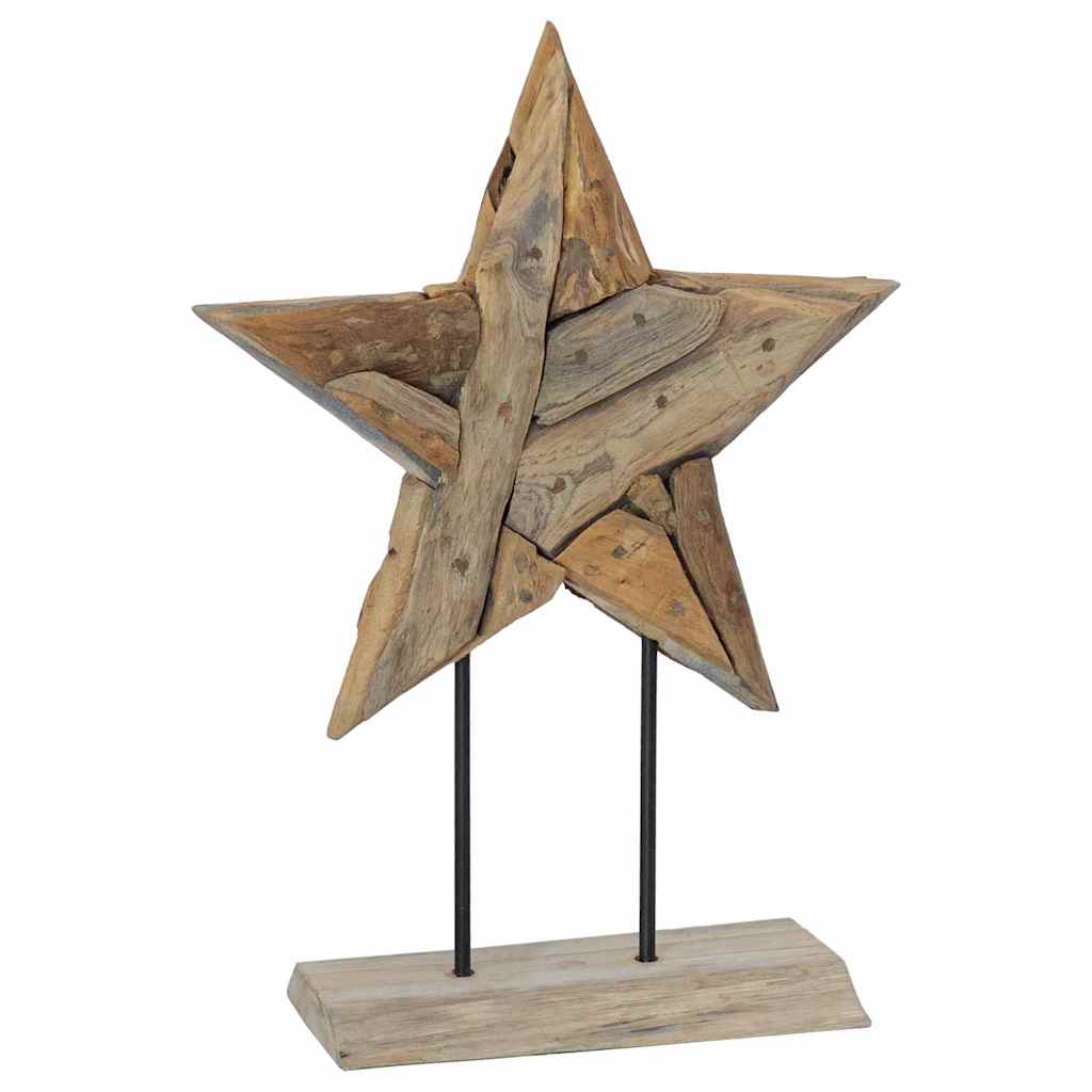 Weihnachtsstern LEDs Braun 43,5 x 13,5 x 59 cm Massivholz Teak