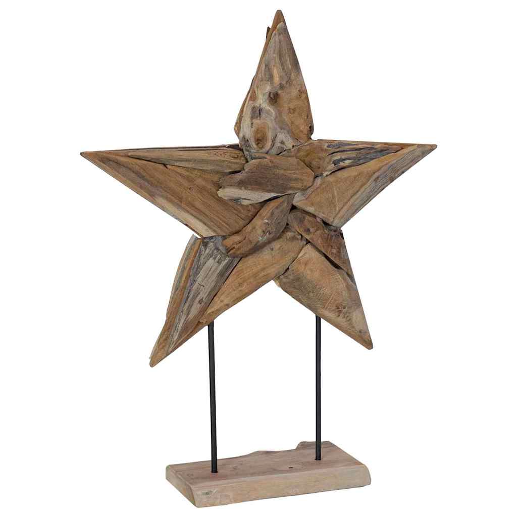 Weihnachtsstern LEDs Braun 59,5 x 18 x 74 cm Massivholz Teak