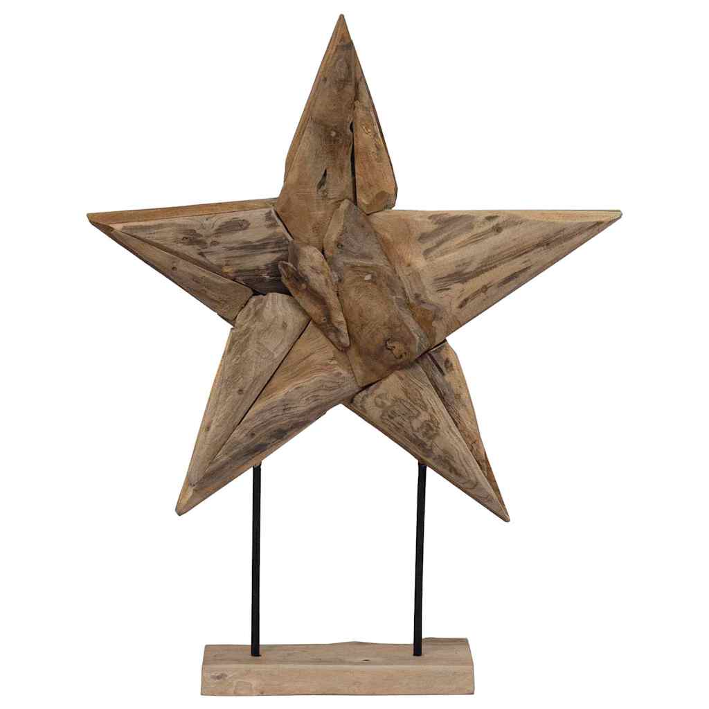 Weihnachtsstern LEDs Braun 59,5 x 18 x 74 cm Massivholz Teak