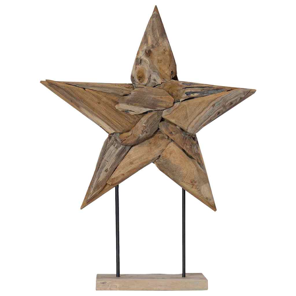 Weihnachtsstern LEDs Braun 59,5 x 18 x 74 cm Massivholz Teak