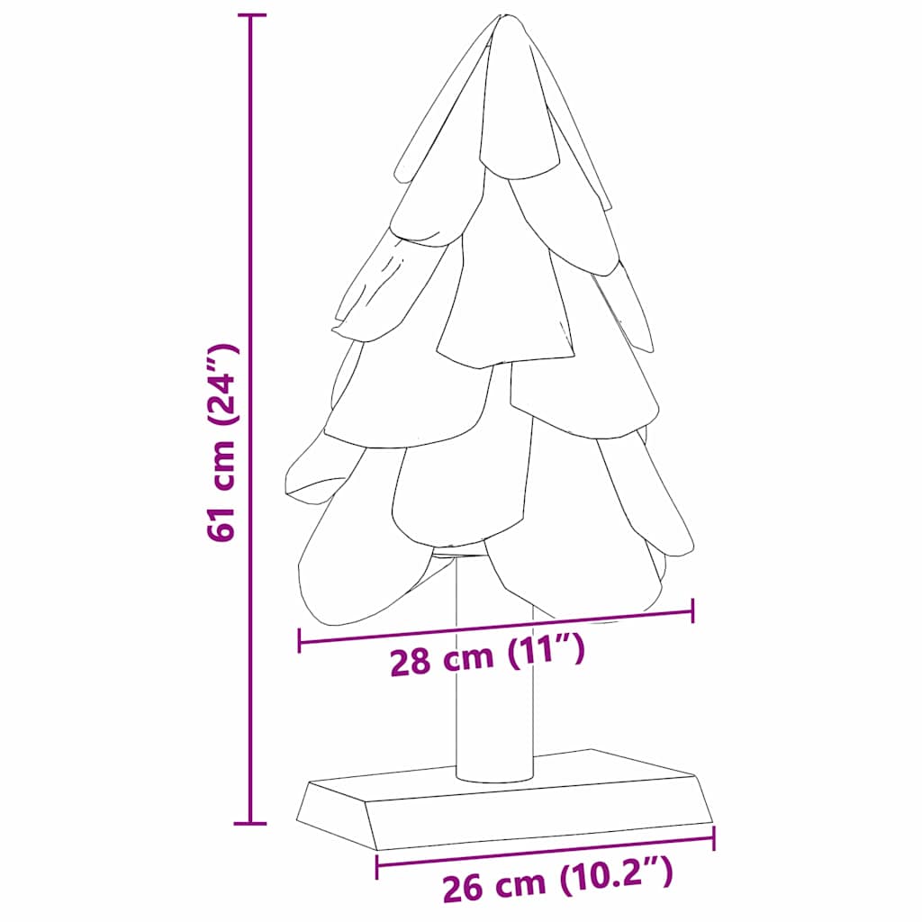 Weihnachtsbaum Braun 61 cm Massivholz Teak