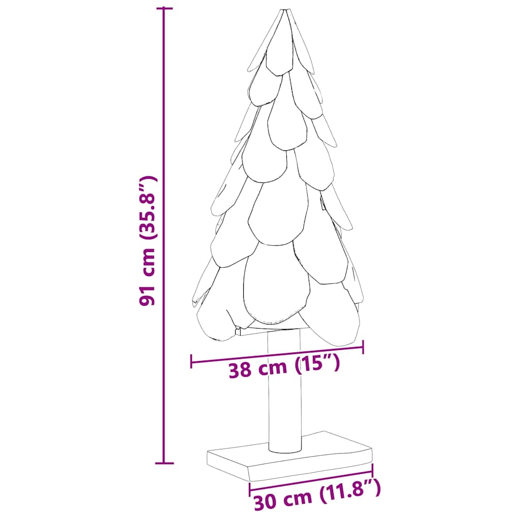 Weihnachtsbaum Braun 91 cm Massivholz Teak