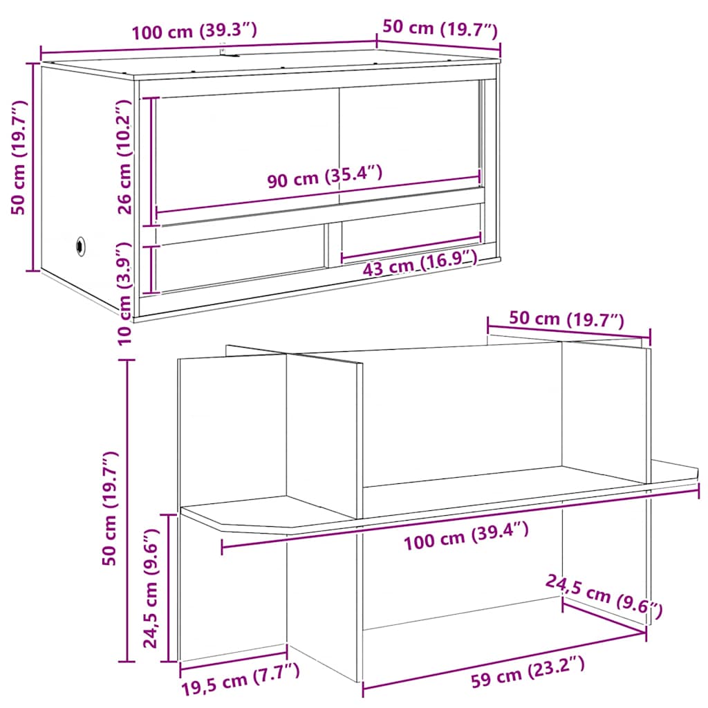 Terrarium Braun 100 x 50 x 100 cm OSB