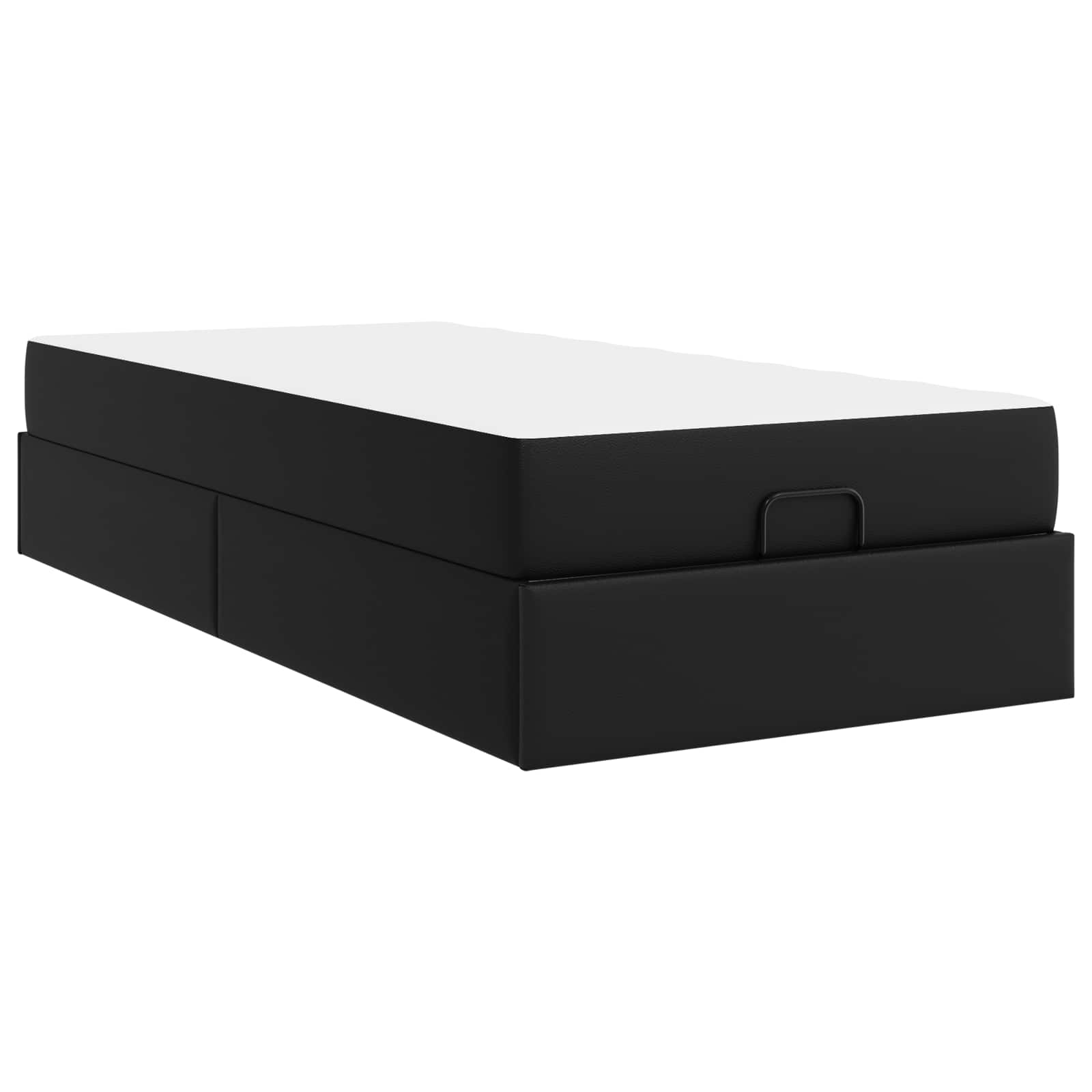 Bettgestell mit Matratze Sonstiges 2 stk. Schwarz PVC