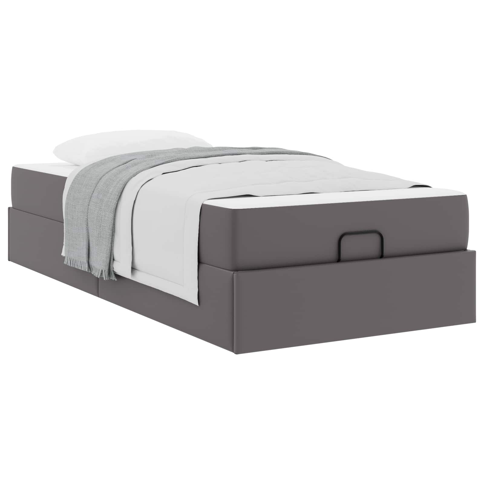 Bettgestell mit Matratze Sonstiges 2 stk. Grau PVC