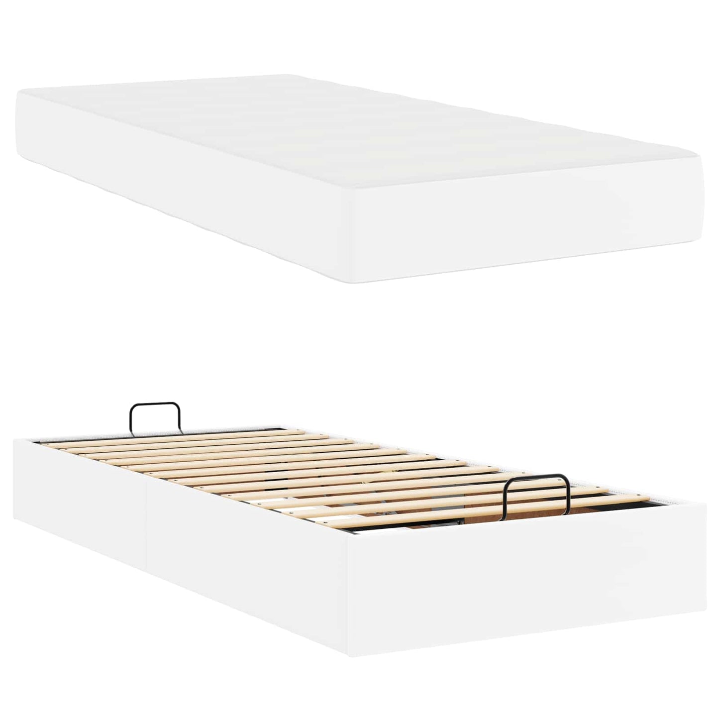 Bettgestell mit Matratze Sonstiges 2 pcs Weiß PVC