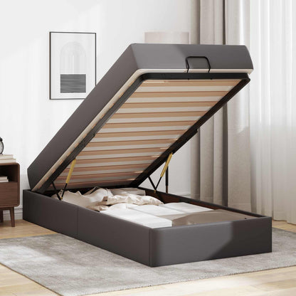 Bettgestell mit Matratze Sonstiges 2 stk. Grau PVC