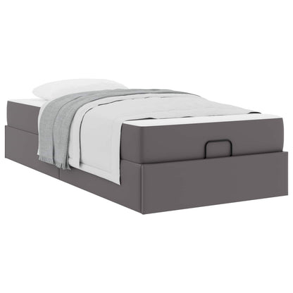 Bettgestell mit Matratze Sonstiges 2 stk. Grau PVC
