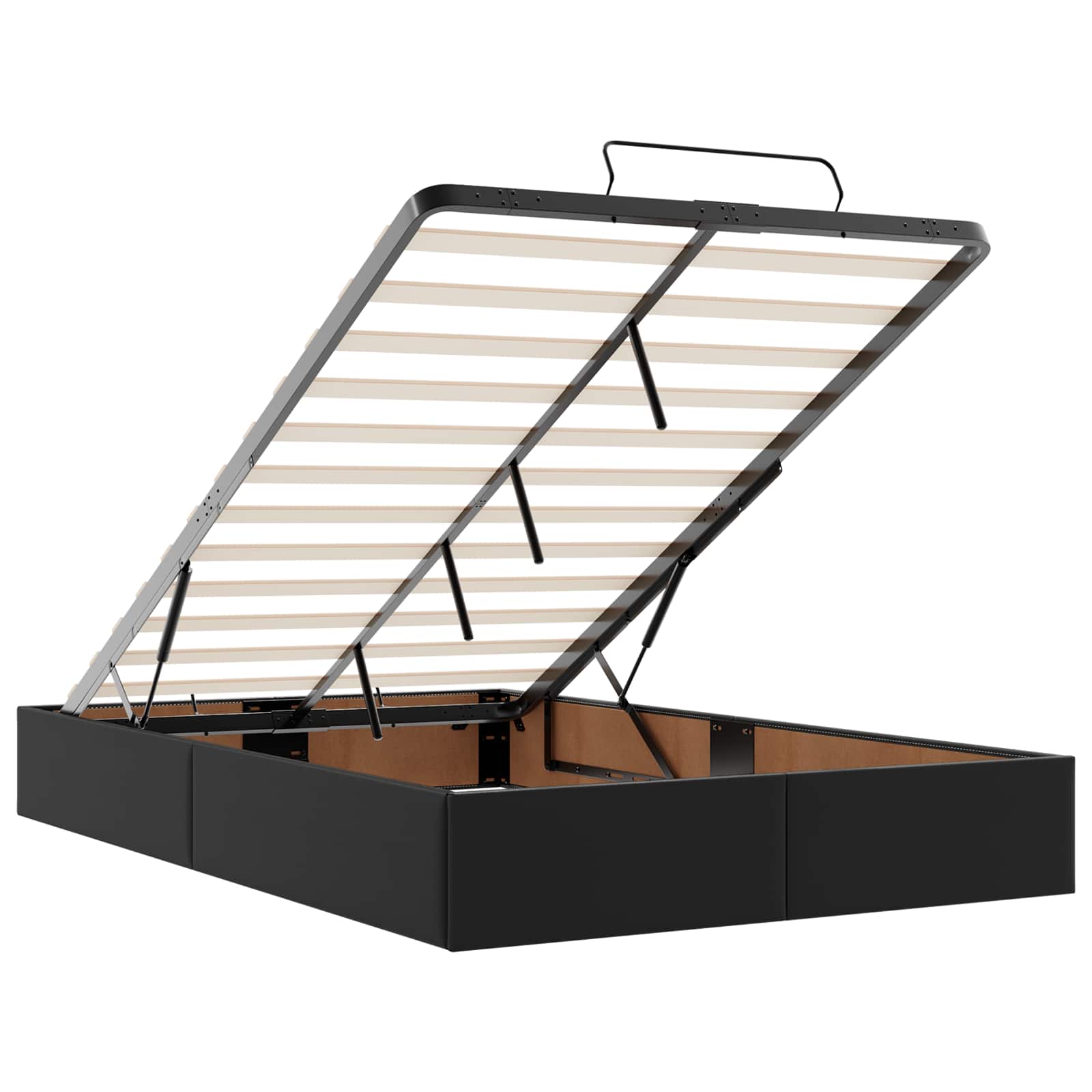Bettgestell mit Matratze Sonstiges 2 stk. Schwarz PVC