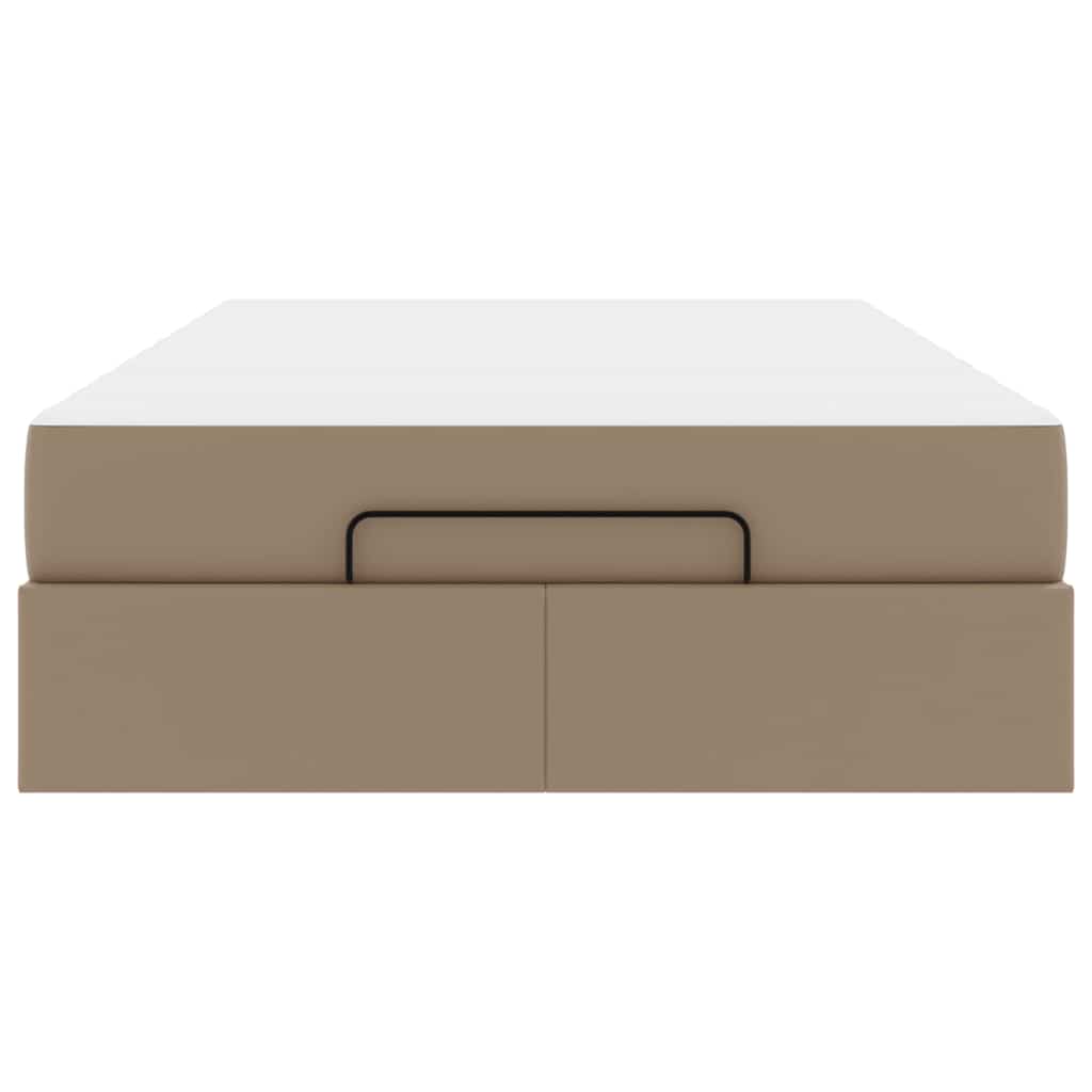 Bettgestell mit Matratze Cappuccino 120 x 200 cm Kunstleder