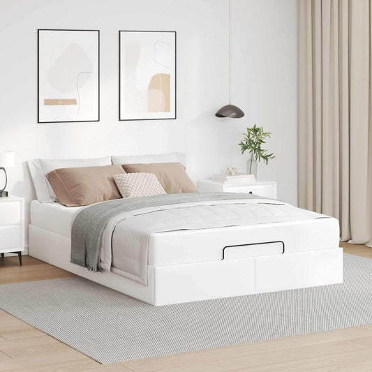 Bettgestell mit Matratze Sonstiges 2 stk. Weiß PVC