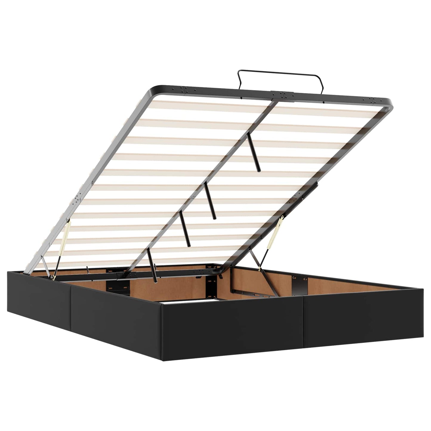 Bettgestell mit Matratze Sonstiges 2 stk. Schwarz PVC