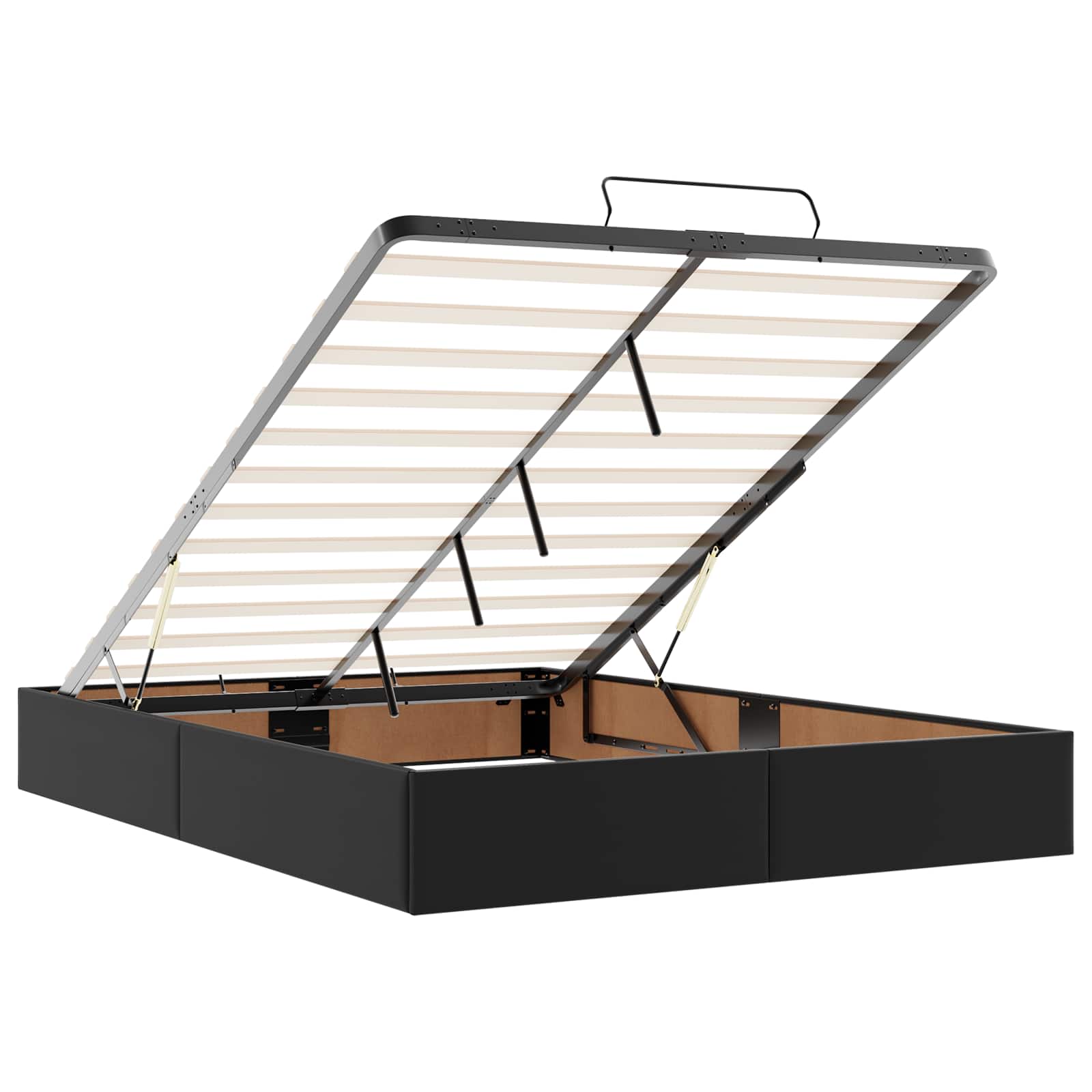 Bettgestell mit Matratze Sonstiges 2 stk. Schwarz PVC