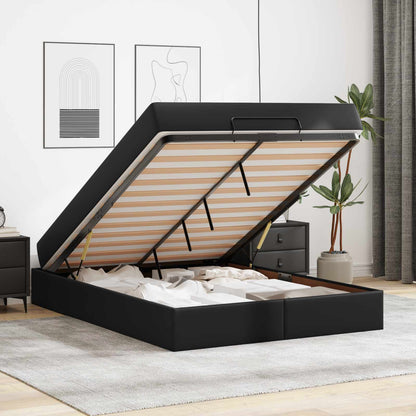 Bettgestell mit Matratze Sonstiges 2 Stk. Schwarz PVC