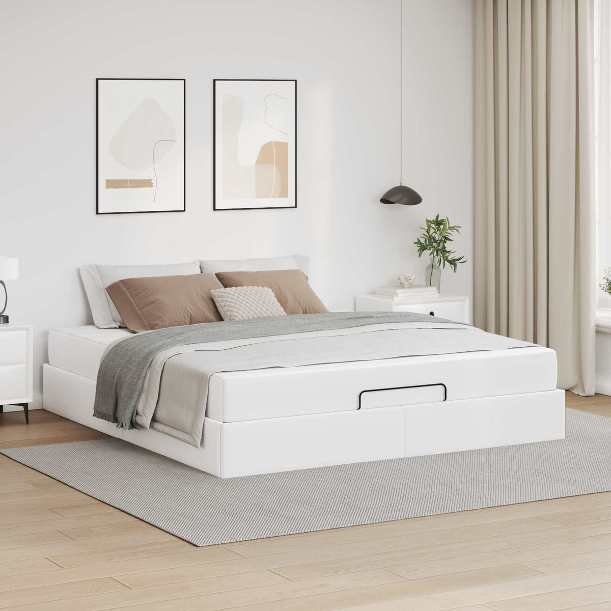 Bettgestell mit Matratze Sonstiges 2 Stk. Weiß PVC