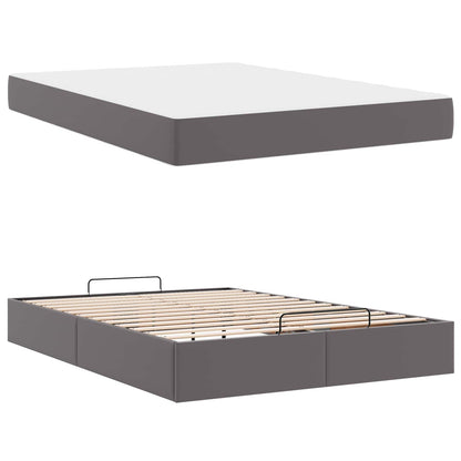 Bettgestell mit Matratze Sonstiges 2 Stk. Grau PVC