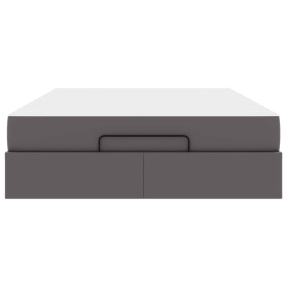 Bettgestell mit Matratze Sonstiges 2 Stk. Grau PVC