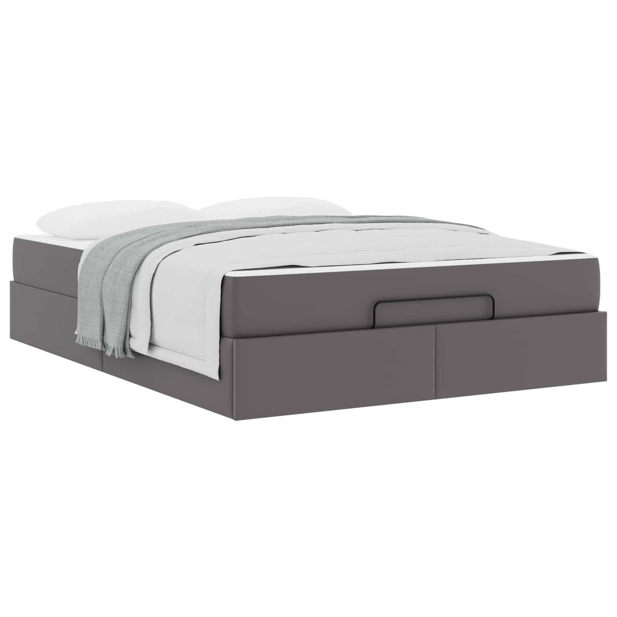 Bettgestell mit Matratze Sonstiges 2 Stk. Grau PVC
