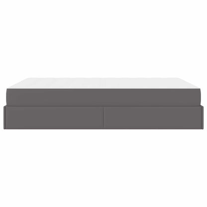 Bettgestell mit Matratze Sonstiges 2 Stk. Grau PVC