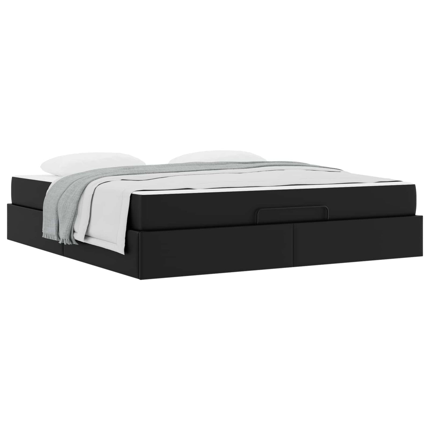 Bettgestell mit Matratze Sonstiges 2 pcs Schwarz PVC