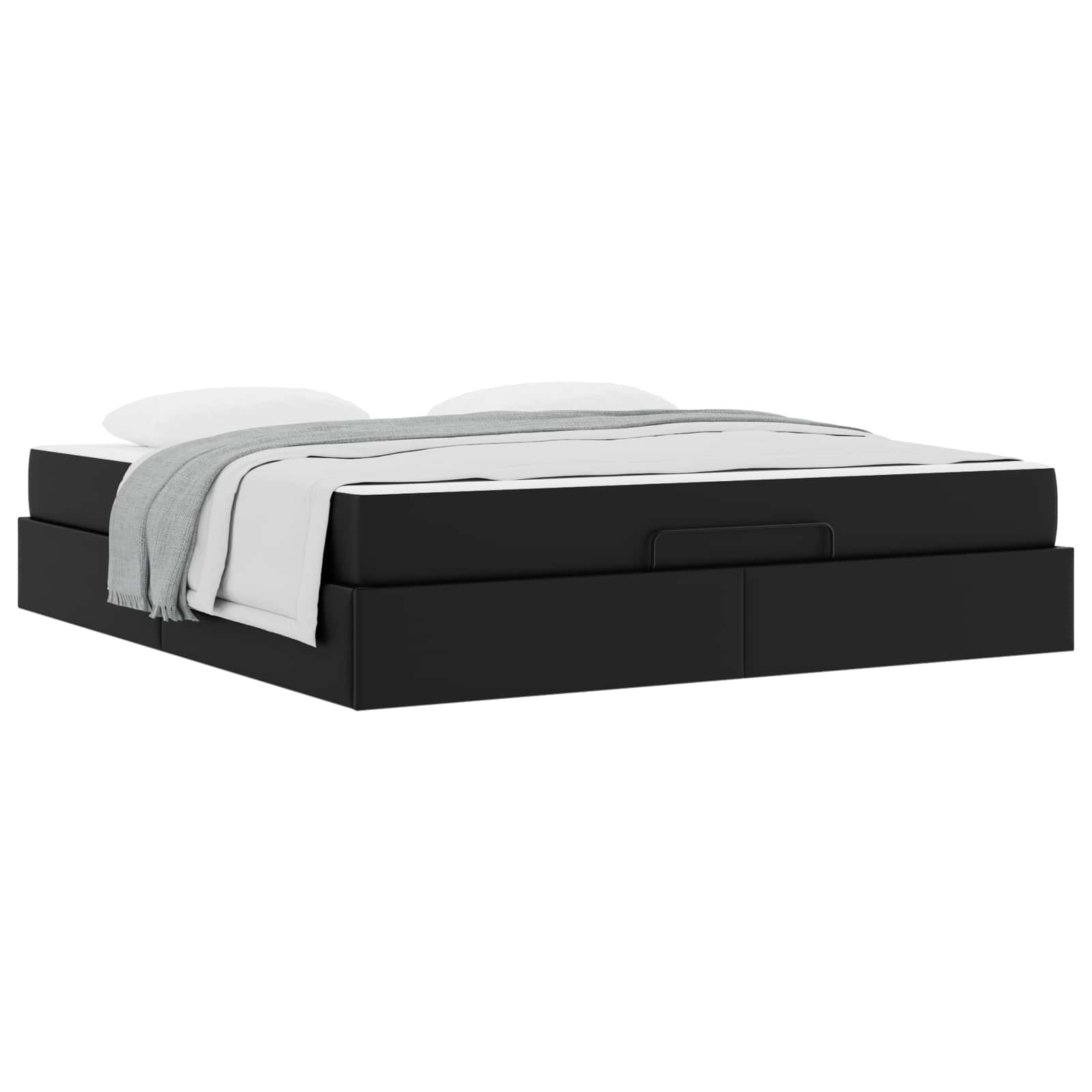 Bettgestell mit Matratze Sonstiges 2 pcs Schwarz PVC